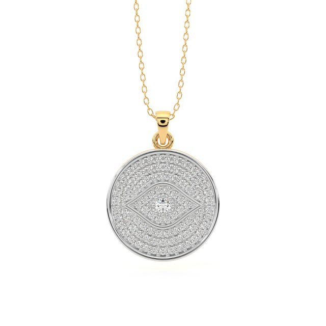 Circle Of Evil Eye Diamond Pendant